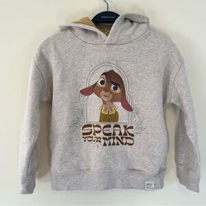 Disney Wish Kids Tan Hoodie with Valentino Graphic and Brown Accents